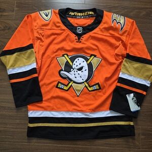 NEW Adidas Anaheim Ducks Orange Team Issue Jersey Size 54